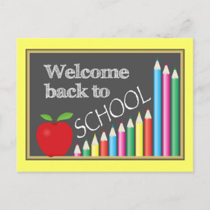 Carte Postale Accueil Coloré Retour À L'École