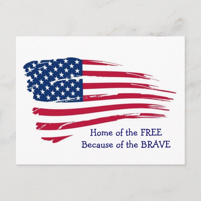 Carte Postale Accueil du drapeau Free Wavy (Devant)