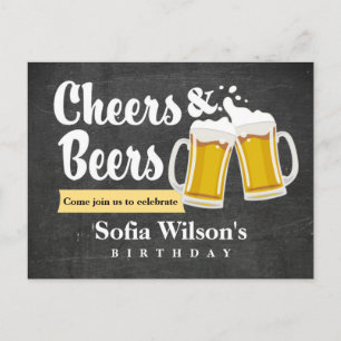 Carte Postale Accueil et Bières anniversaire invitation par cart
