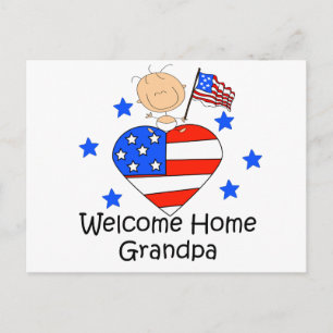 Carte Postale Accueil Grand-père Stick Figure Baby