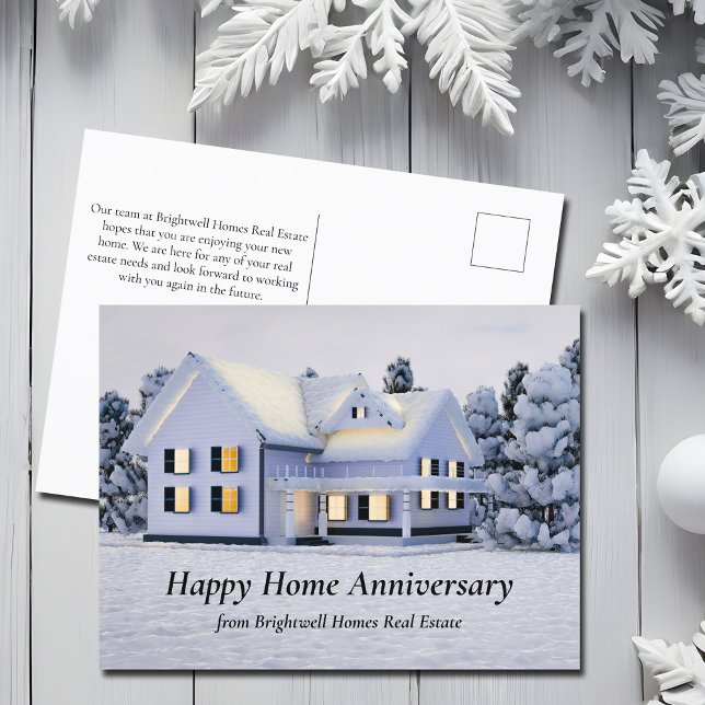 Carte Postale Accueil Joyeux Anniversaire Hiver Accueil Neige su (Créateur téléchargé)