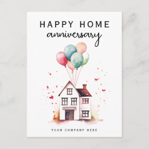Carte Postale Accueil Joyeux Anniversaire Maison Ballons Realty