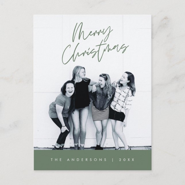 Carte Postale Accueil moderne, Joyeux Noël Photo de famille (Devant)