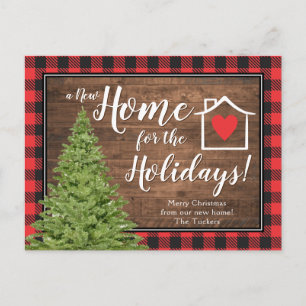 Carte Postale Accueil pour les fêtes Arbre de Noël Rustic Moving