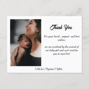 Carte Postale Accueil simple Nouveau-né faire-part de naissance