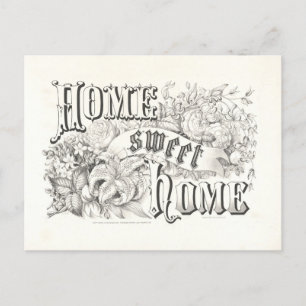 Carte Postale Accueil Sweet Home Courrier Vintage & Ives Lithogr