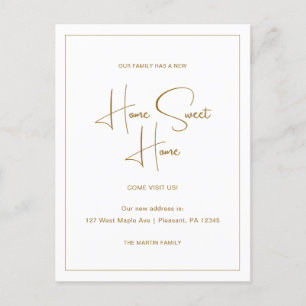 Carte Postale Accueil Sweet Home Nouvelle adresse Moving Faire-p