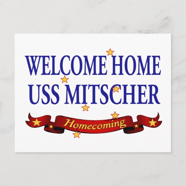 Carte Postale Accueil USS Mitscher (Devant)
