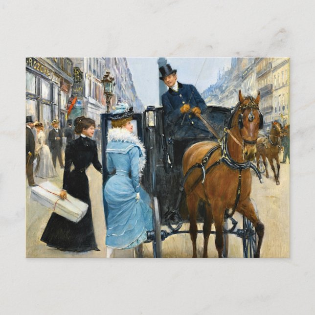Carte Postale Achats sur la Rue de la Paix (Devant)