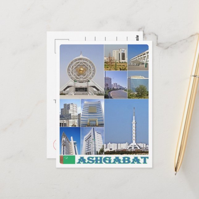 Carte Postale Achgabat - Turkménistan - Mosaïque - (Devant/Arrière en situation)