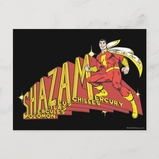Carte Postale Acronyme de Shazam (Devant)