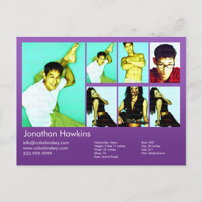 Carte Postale Acteur et modèle Violet Capture d'écran (Devant)