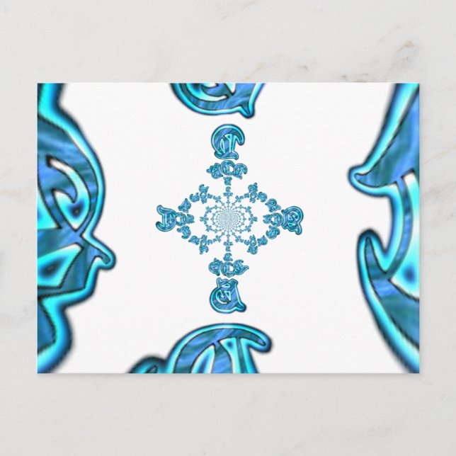 Carte Postale Action Cyan Turquoise Graffiti Abstrait Imprimer (Devant)
