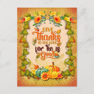 Carte Postale Action de grâce Automne Feuilles d'érable et citro