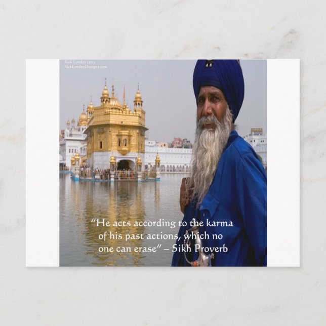 Carte Postale Actions sikh/Proverbe karma (Devant)