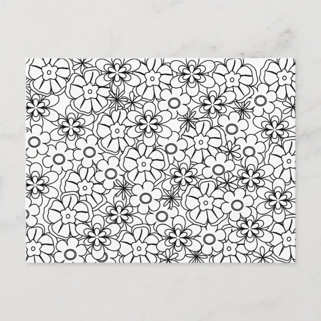Carte Postale Activité Color-Me Funky Hippy Fleurs rétro (Devant)