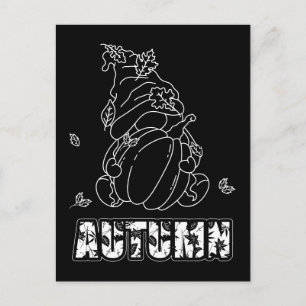 Carte Postale Activité de coloriage de lutin d'automne sur fond 