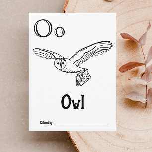 Carte Postale Activité de coloriage pour Baby Shower ABC des Ani