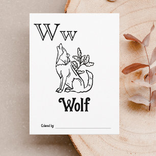 Carte Postale Activité de coloriage pour Baby Shower ABC des Ani