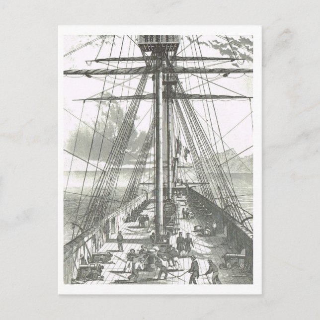 Carte Postale Activité sur le pont avant 1800 (Devant)