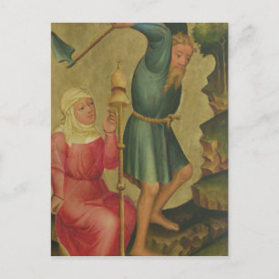 Carte Postale Adam et Eve au travail