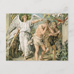 Carte Postale Adam et Eve chassés du Paradis