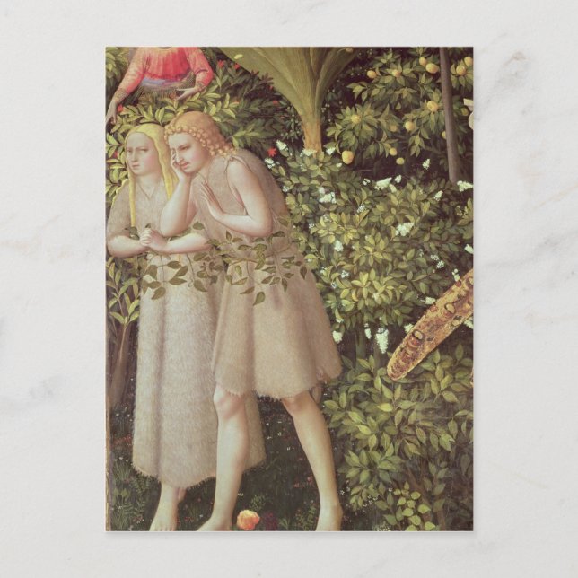 Carte Postale Adam et Eve expulsés du Paradis (Devant)