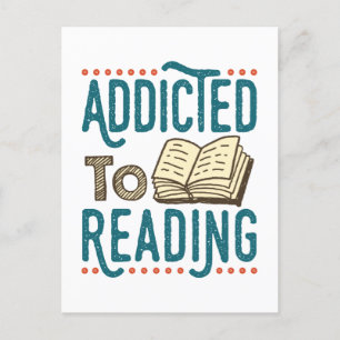 Carte Postale Addicé à la lecture du livre Addict Bookworm