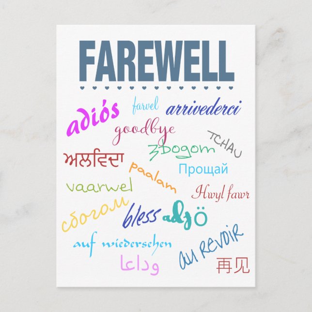 Carte Postale Adieu (Devant)