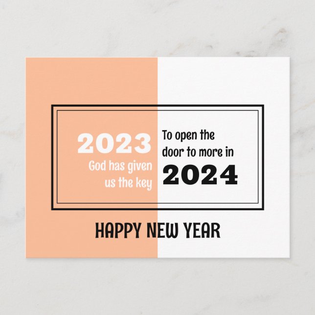 Carte Postale Adieu 2023 Bonjour 2024 Bonne année (Devant)