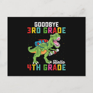 Carte Postale Adieu 3e année Bonjour 4e année T Rex Dinosaur