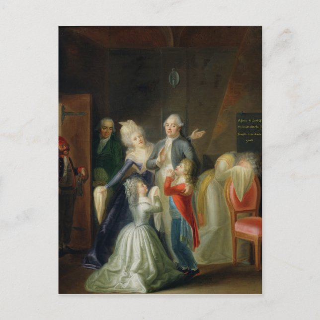 Carte Postale Adieu à Louis XVI par sa famille (Devant)