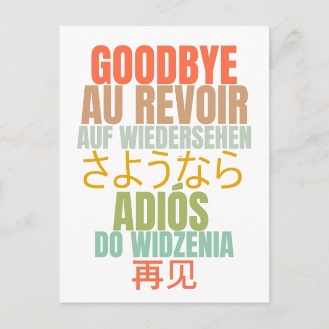 Carte Postale Adieu Adieu (Devant)