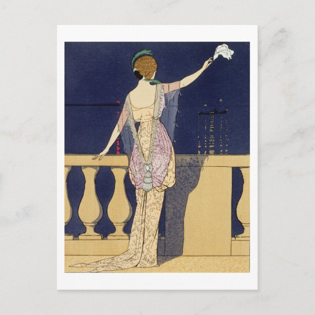 Carte Postale Adieu la Nuit, dessin pour une robe du soir par (Devant)