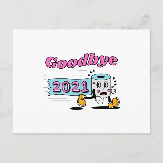 Carte Postale Adieu rouleau papier Toilet 2021 (Devant)