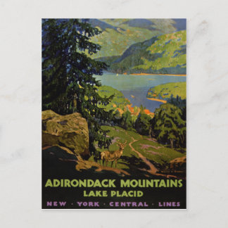 Carte Postale Adirondack Mountains Lake Placid Poster vintage Re