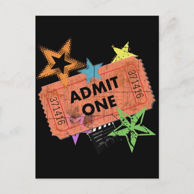 CARTE POSTALE ADMETTRE UN TICKET FILM (Devant)