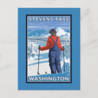 Admirant skieur - Stevens Pass, Washington