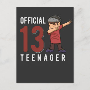 Carte Postale Adolescent officiel Dabbing Enfant 13e anniversair