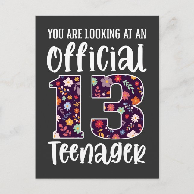 Carte Postale Adolescente officielle 13 ans 13e anniversaire fil (Devant)