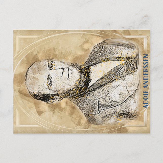 Carte Postale Adolf Anderssen, joueur d'échecs, (Devant)