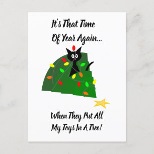 Carte Postale Adopter : Arbre de Noël de chat : Heure De L'Année