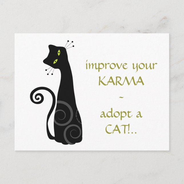 Carte Postale Adopter un chat (Devant)