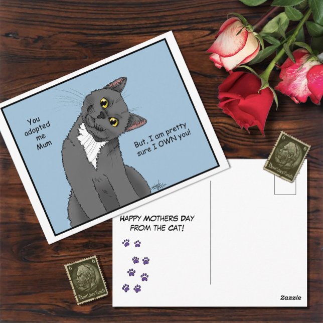 Carte Postale Adoption de la mère de chat (Créateur téléchargé)