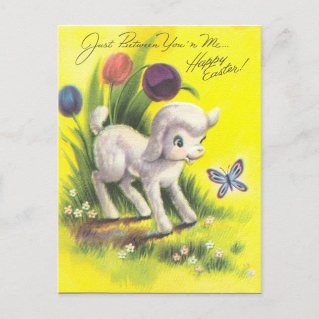 Carte Postale Adorable agneau de Pâques (Devant)