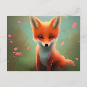 Carte postale adorable Baby Red Fox