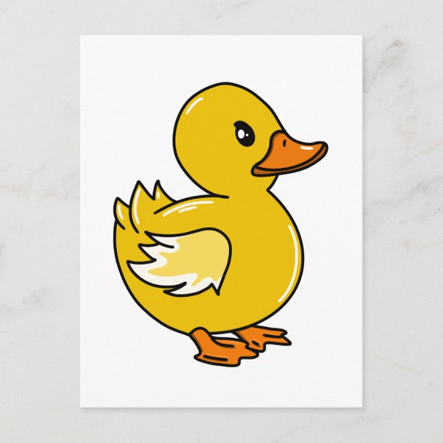 Carte Postale Adorable Bébé canard jaune (Devant)