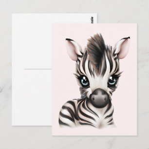 Carte Postale adorable bébé Zebra