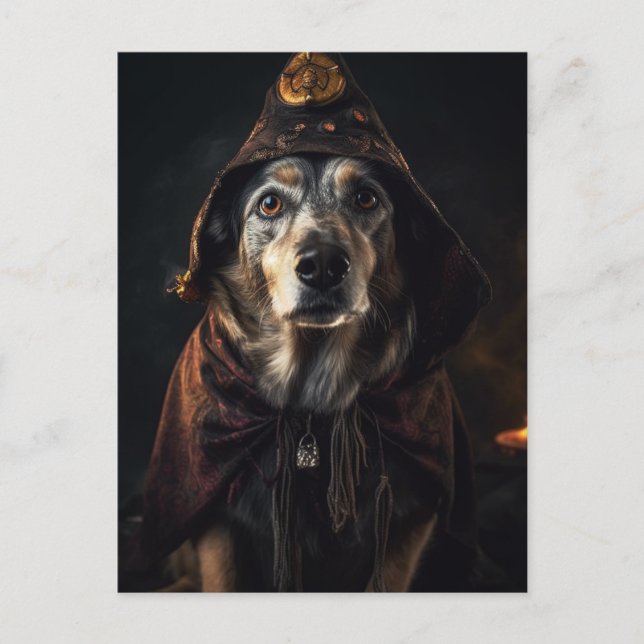 Carte Postale Adorable chien d'Halloween (Devant)
