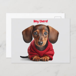 Carte Postale Adorable Chiot Dachshund